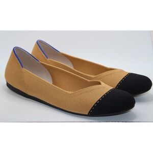 Rothy's Women’s Size 10 The Flat Color Camel Black Captoe Size New